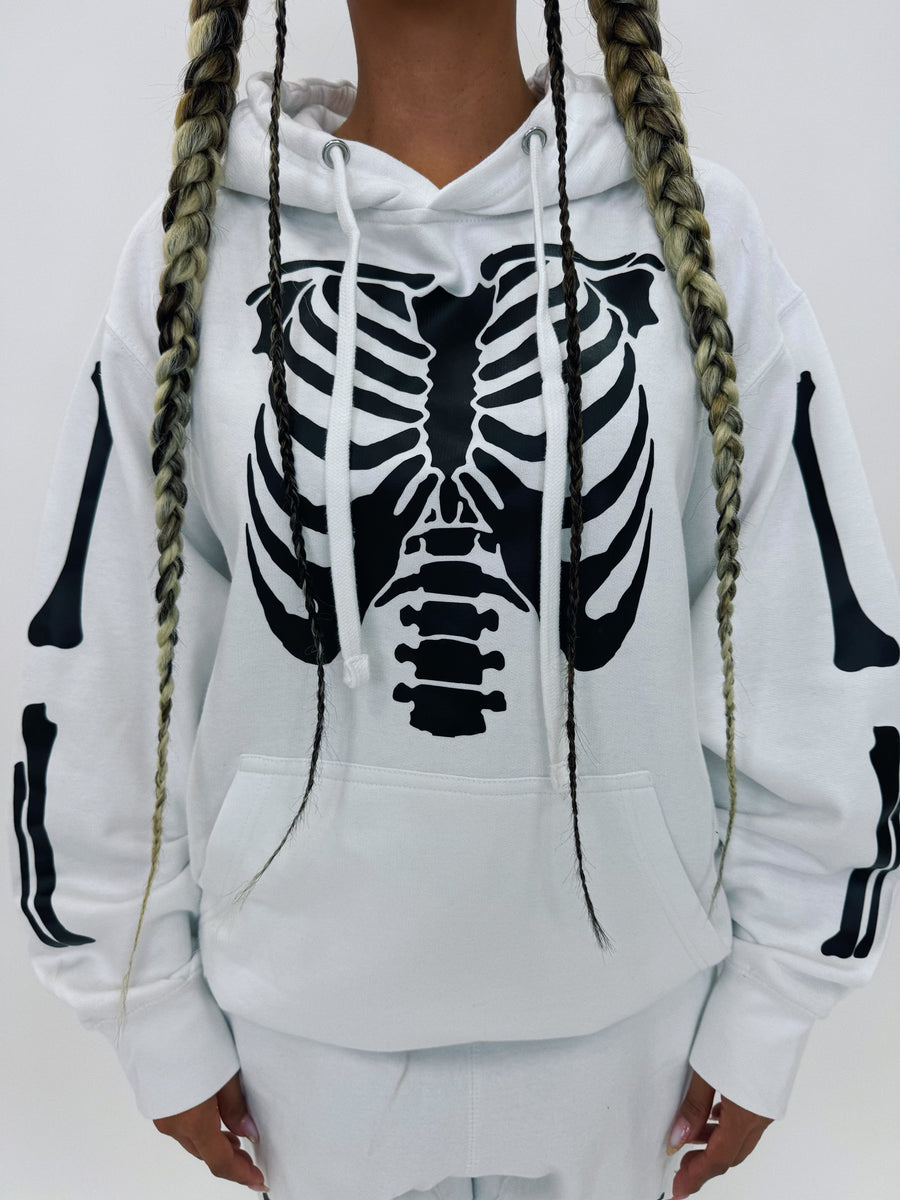 SKELETON HOODIE - WHITE