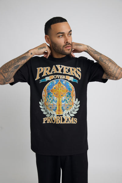 PRAYERS OVER PROBLEMS TSHIRT - BLACK